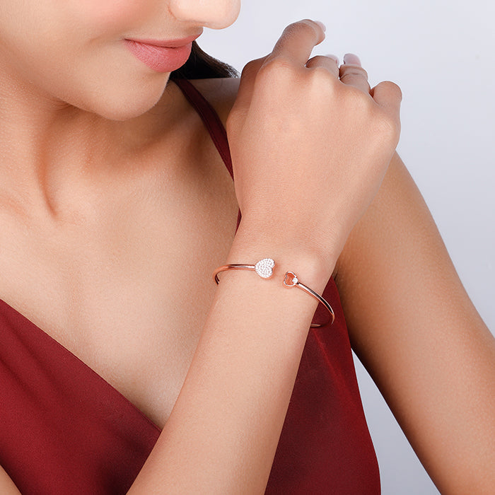 Women Silver Color Rose Gold Bracelet for Female Crystal Heart - China  Bracelets & Bangles and Designer Charms for DIY Bracelet price |  Made-in-China.com